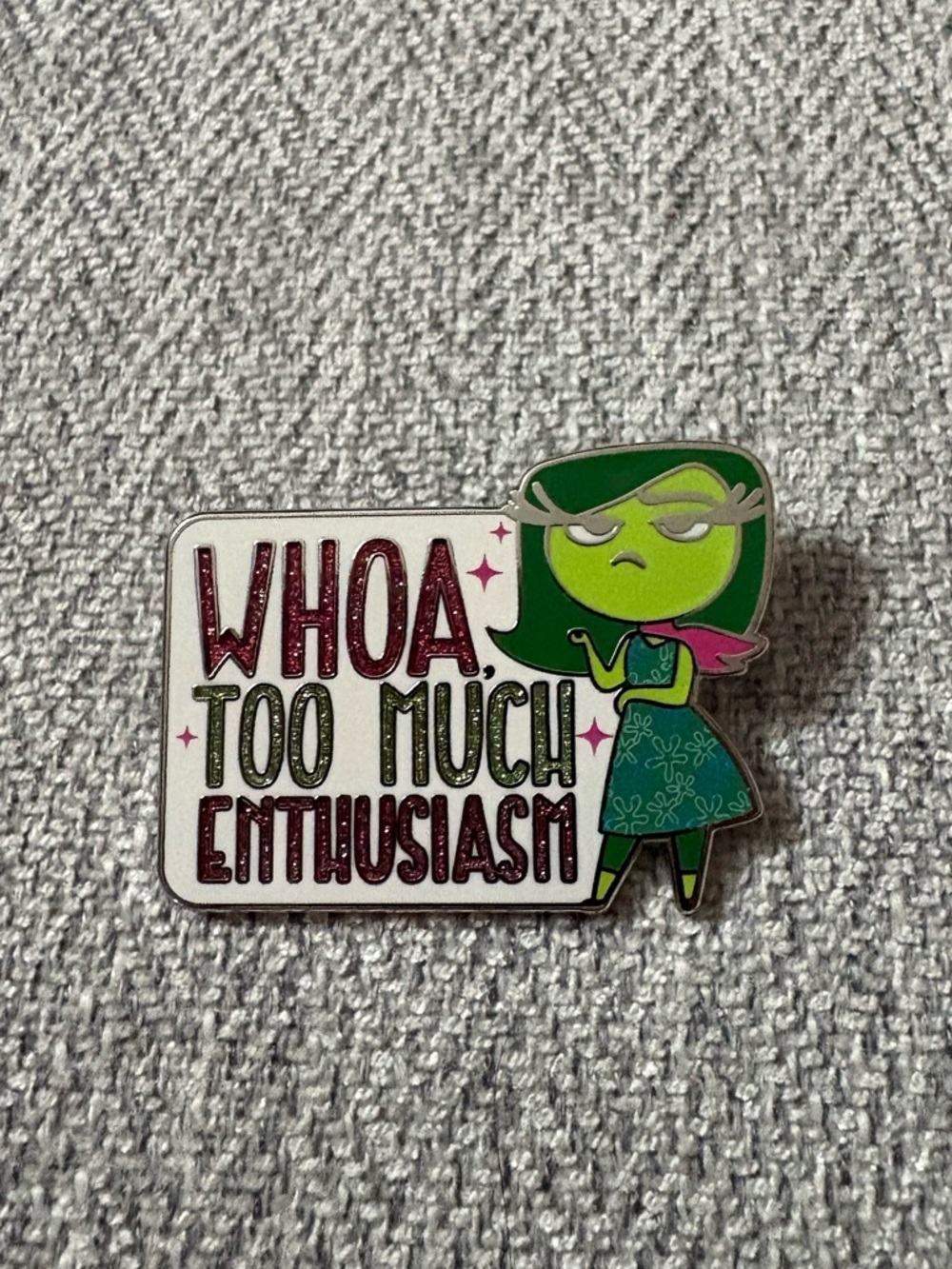 Disgust Whoa Too Much Enthusiasm Pin